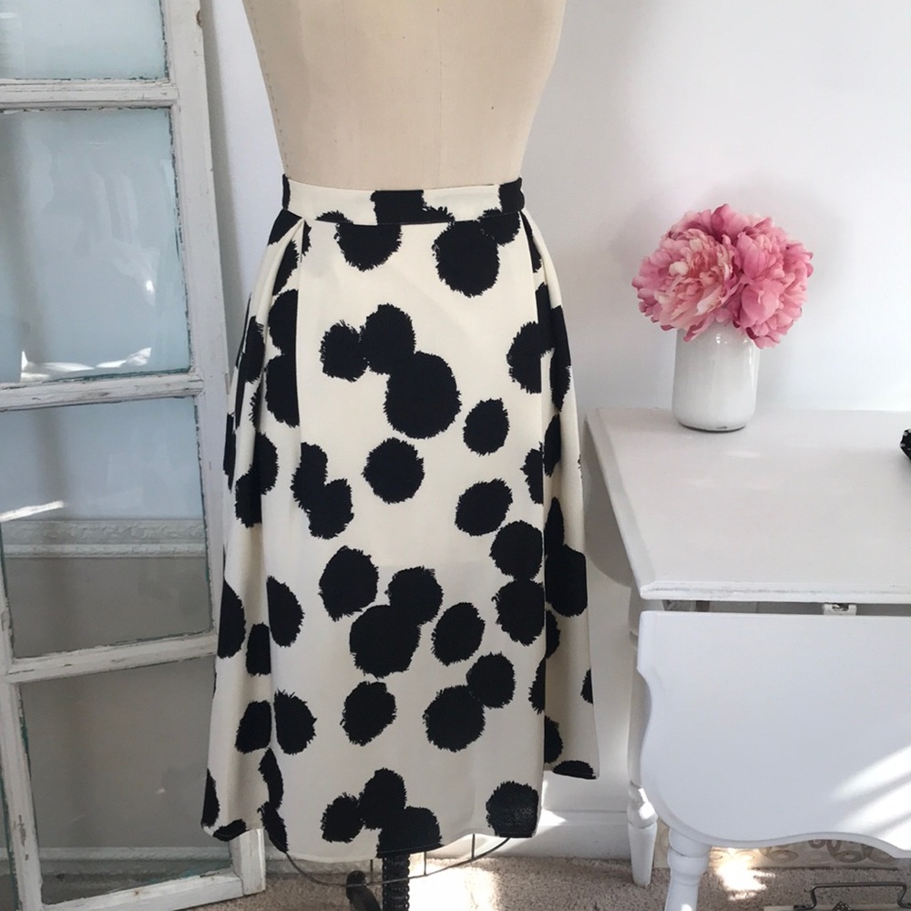 WHOWHATWEAR Polka Dot Birdcage Midi Skirt